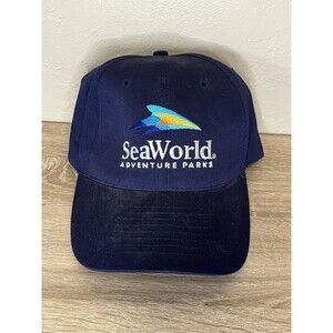 Vintage Sea World Hat 90s Baseball Cap SnapBack Blue Yupoong
